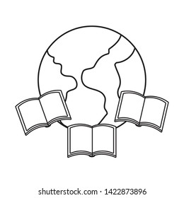 textbooks open with planet earth