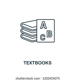 Textbooks outline icon. Creative design from school icon collection. Premium Textbooks outline icon. For web design and printing.