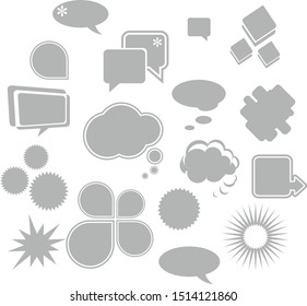 textbox bubble speech baloon text for message vector set