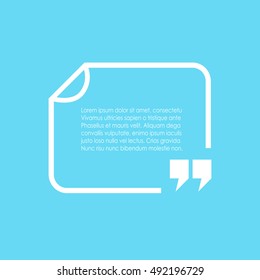 Textbox white frame vector illustration isolated on blue background