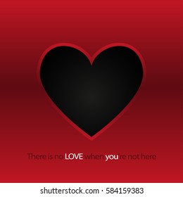 Text.heart.red vector background.