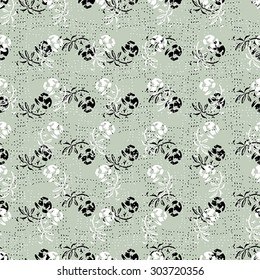 Textile abstract pattern on green background - Shutterstock ID 303720356