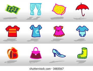 Textile and accessories icons - others of same series : http://www.shutterstock.com/lightboxes.mhtml?lightbox_id=499021