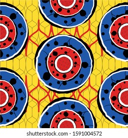 Textile african print. Fashion design, ethnic hand drawn pattern