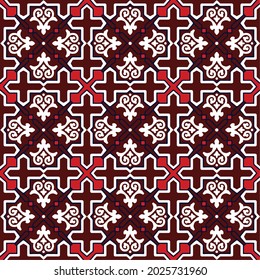 patrón de ajrak textil negro y mehroon