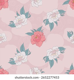 Textile Allover seamless pattern design, floral pattern design with green leaves