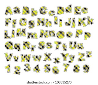 Textile Alphabet with Scottish pattern (argyle)