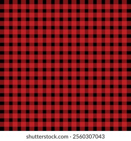 Textile background with a checkered red napkin, top view. Natural textile background. Fabric texture background. Texture of natural linen fabric