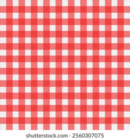 Textile background with a checkered red napkin, top view. Natural textile background. Fabric texture background. Texture of natural linen fabric