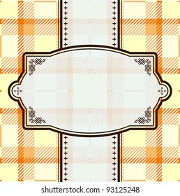 Textile background with ornate frame