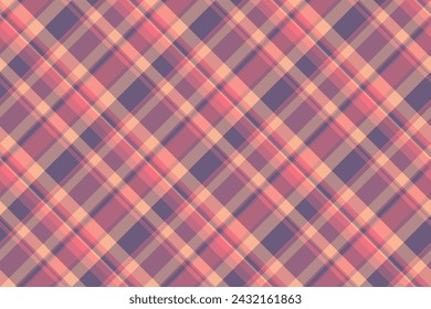 Textile background pattern of texture tartan vector with a check plaid fabric seamless in red and pastel colors.