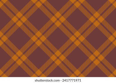 Textile background seamless of vector tartan fabric with a pattern check plaid texture in red and orange colors.