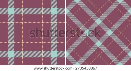 Textile background texture of fabric seamless plaid with a check tartan vector pattern. Set in earth colours. Fashion outfits for women.