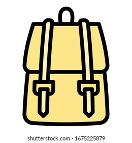 Textile backpack icon. Outline textile backpack vector icon for web design isolated on white background