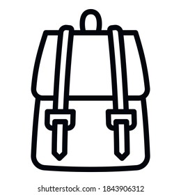 Textile backpack icon. Outline textile backpack vector icon for web design isolated on white background