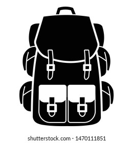 Textile backpack icon. Simple illustration of textile backpack vector icon for web design isolated on white background