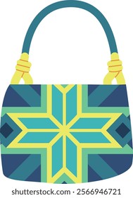 Textile bag with geometric ornament