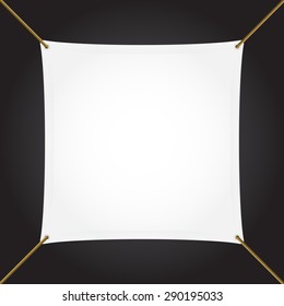 Textile banner with copy space, square, vector
