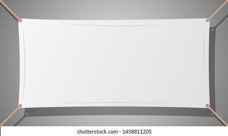 Textile banner with ropes vector design illustration isolated on background