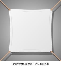 Textile banner with ropes vector design illustration isolated on background