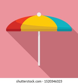 Textile beach umbrella icon. Flat illustration of textile beach umbrella vector icon for web design