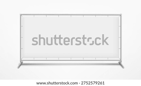 Textile blank banner isolated on white background. 3d vector mockup