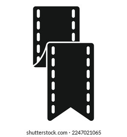 Textile bookmark icon simple vector. Favorite mark. Space template