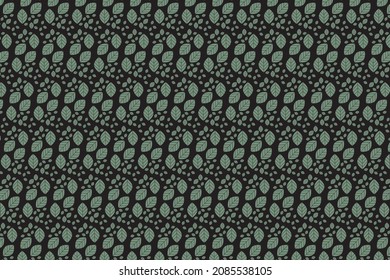 Textile border design, Seamless pattern design ,repeat of leaves  