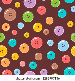 Textile buttons. Colorful seamless pattern. Vector illustration
