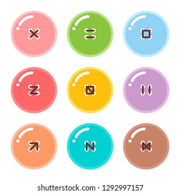 Textile buttons. Colorful set isolated on white background