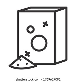 Textile care concept, detergent box icon over white background, line style, vector illustration