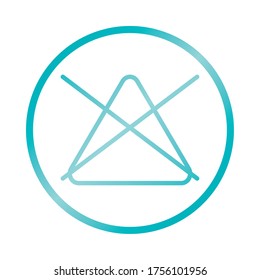 Textile care concept, do not blench symbol icon over white background, gradient style, vector illustration