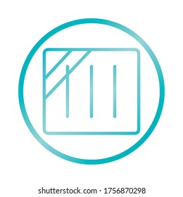 Textile care concept, dry in the shade symbol icon over white background, gradient style, vector illustration