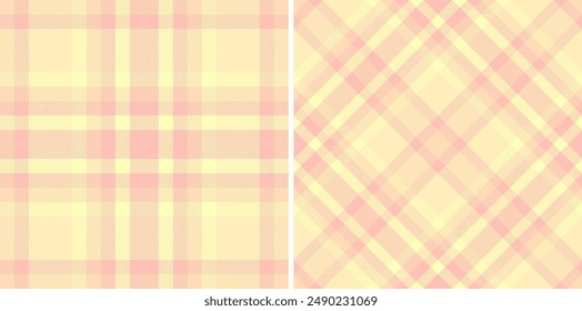 Tejido de cuadros de tela de patrón escocés con una textura de Vector de fondo sin costuras. Decorado en colores claros para las tendencias de la moda inglesa en temporada.