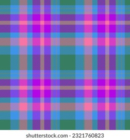 Textil-Schachgewebe auf einfarbigem Hintergrund mit einem Vektornahtlosen Muster tartan in Zyan- und Minzfarben.