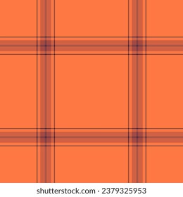 Textile check fabric of texture pattern tartan with a vector background seamless plaid in red and orange colors.