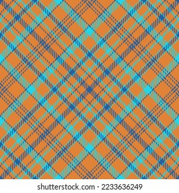 Textile check plaid. Texture background fabric. Pattern vector tartan seamless in turquoise and blue colors.