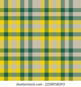 Textile check seamless. Plaid texture fabric. Background pattern vector tartan in bright and green colors.