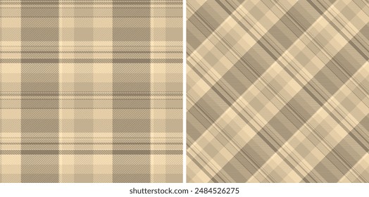 Textile check seamless of vector tartan fabric with a plaid pattern texture background. Set in skin colours for school uniform trends.