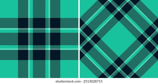 Textile check tartan of seamless pattern texture with a plaid fabric vector background. Set in fashionable colors for best flannel shirts fashion.
