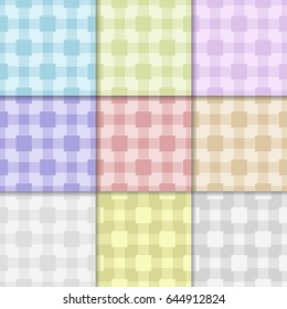 Textile checkered collection of seamless patterns