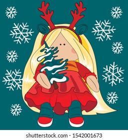 Textile Christmas doll. 