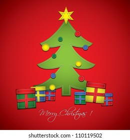 Textile christmas greeting card