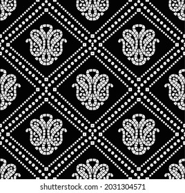 textile chunri pattern black and white svg