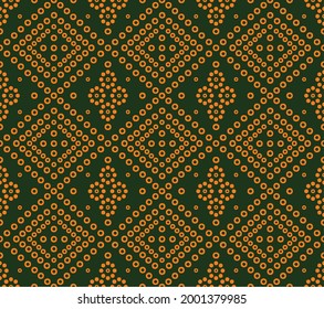 textile chunri pattern golden and green base svg