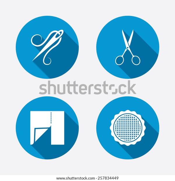 Textile Cloth Piece Icon Scissors Hairdresser Stock Vector