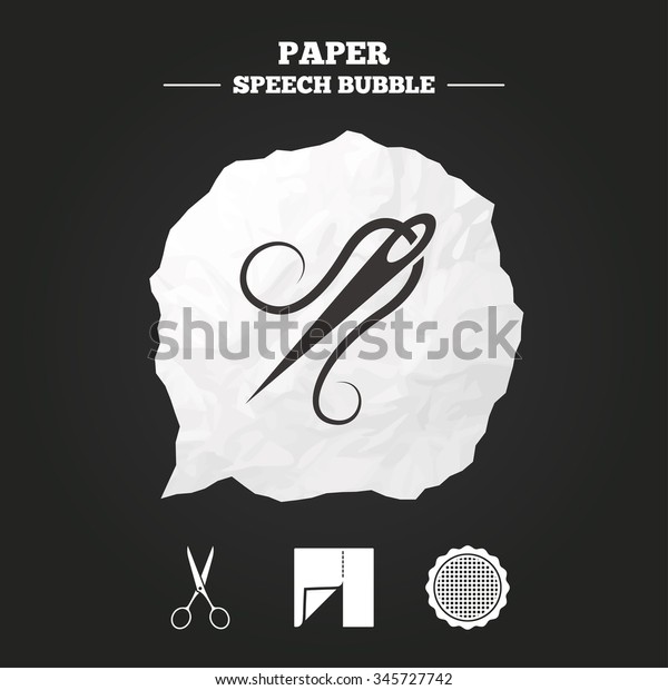 Textile Cloth Piece Icon Scissors Hairdresser Stock Vector