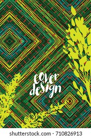 Textile color background with dried herbs for covers of books and albums