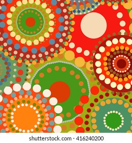 Textile color retro background ornament circles