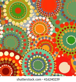 Textile color retro background ornament circles